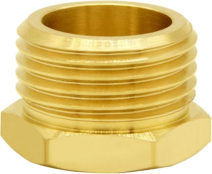 Joywayus Garden Hose Hex Bushing Reducer 3/8" NPT Female x 3/4" GHT Male | Cast - Image 5