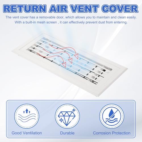 PATIKIL 20x8 Inch Plastic Ventilation Grille, Return Air Vent Cover Removable - Image 4