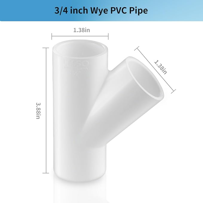 LESSO PVC Pipe Fittings, PVC Wye 10PCS - Image 2