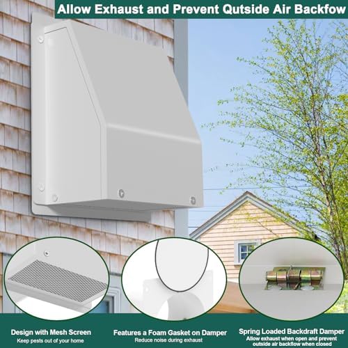8 Inch Hooded Wall Vent Cover - Image 4