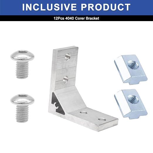 12pcs 4040 Corner Bracket Angle Aluminum Extrusion Hardware Silver | 4040 - Image 5
