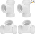 4Pack 1-1/2IN PVC DWV Sanitary Tee 3-Way PVC Pipe Fittings Adapter Furniture by Lswteiz