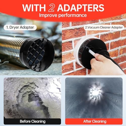 BLuesea Dryer Vent Cleaner Kit, 15-Piece Ultimate Dryer Cleaning Kit Include 30 - Image 3