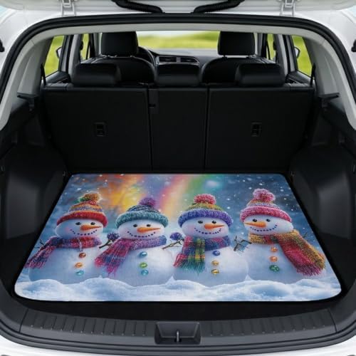 Blue Rainbow Snowmen Friendly Trunk Mat 29"x39" by Unknown