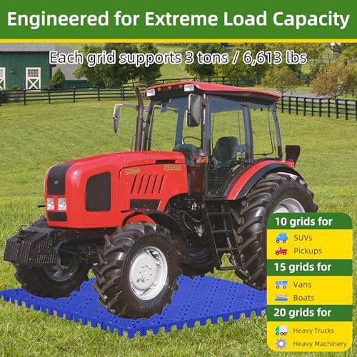 10 Pcs 15.7" x 15.7" Heavy Duty Ground Protection Mats, Interlocking Non-Slip - Image 4