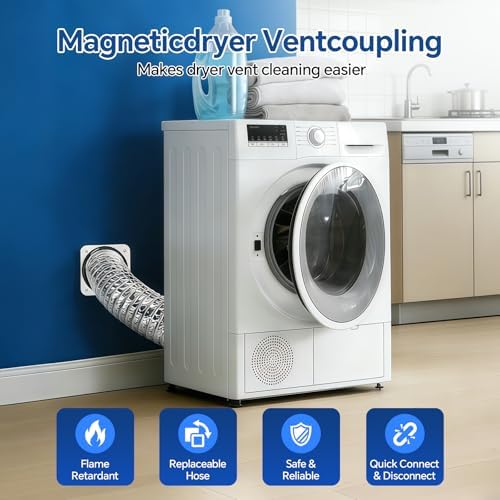 DV180 Magnetic Dryer Vent Connector, Airtight Seal, Quick Connect, 3.3ft 4" Duct - Image 7
