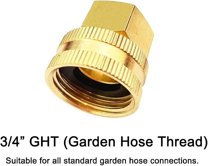 Joywayus 2PCS Brass Swivel Pipe Fitting 3/4" GHT x 3/8" NPT Double Female | - Image 3