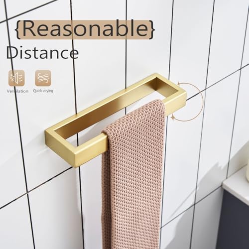 KOKOSIRI Towel Ring Brushed Gold Hand Towel Holder 9 Inch Kitchen Towel Hanger - Image 5