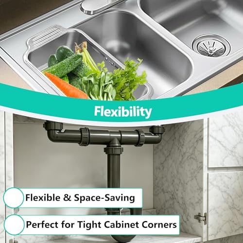 1-1/2" Universal Double Bowl Sink Drain Kit - Image 5