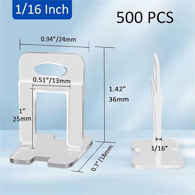 DGSL Tile Spacers 500 Pcs Tile Clips, Tile Leveling System Clips 1/16 Inch | - Image 3
