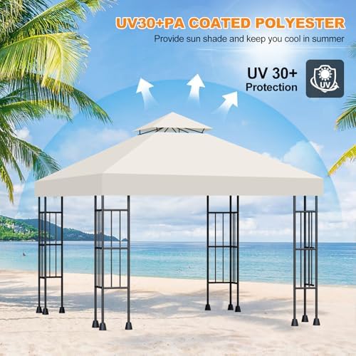 10x10 Canopy Replacement Top Cover Canopy Top Replacement Double Layer Vented - Image 6