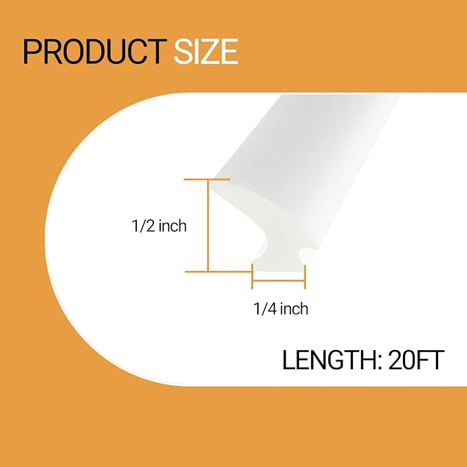 White RV Window Seal, W: 1/4" x H: 1/2" Rubber Window Gasket, RV Window Weather - Image 2