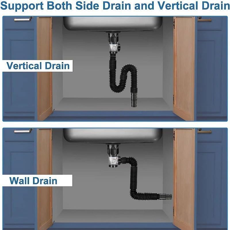 Bathroom Sink Drain Kit, Flexible Sink Drain Pipe - Image 7