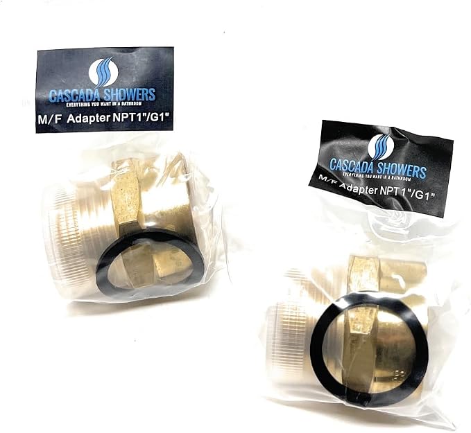 Cascada 1" G Thread Female to 1" NPT Male Adapter | Brass Pipe Fitting Adapter - Image 3