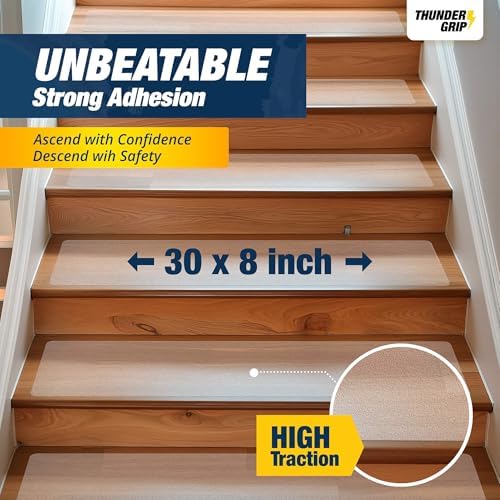 Clear Stair Treads Non-Slip Indoor 30" x 8" 15-Pack - Image 4