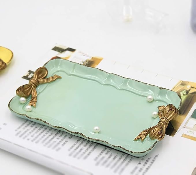 Warmtree Bow Jewelry Tray, Coquette Trinket Dish, Vanity Decor | Decorative Tray - Image 6