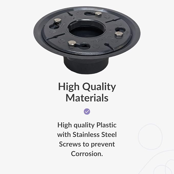 2 Inch Shower Drain Base for Linear Square Shower Drains Plastic PVC Floor - Image 3