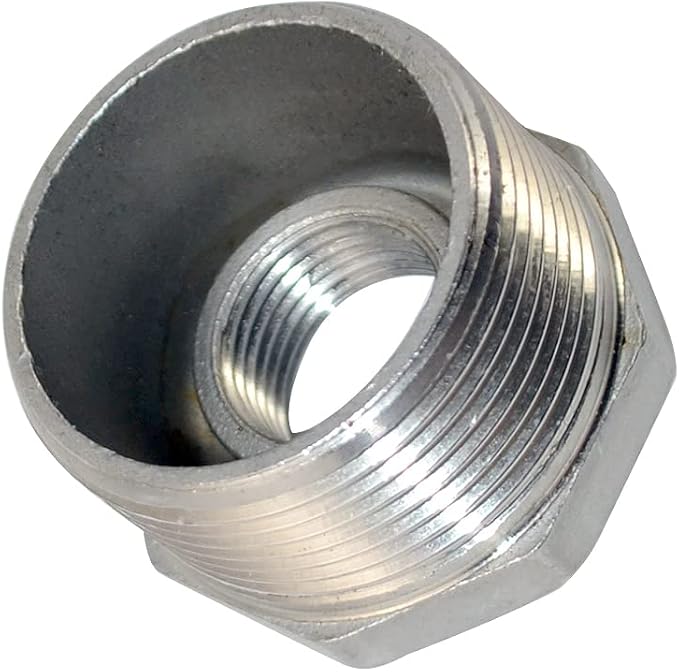 1-1/4" Male x 1/2" Female Thread Reducer Bushing Pipe Fitting, Stainless steel - Image 2
