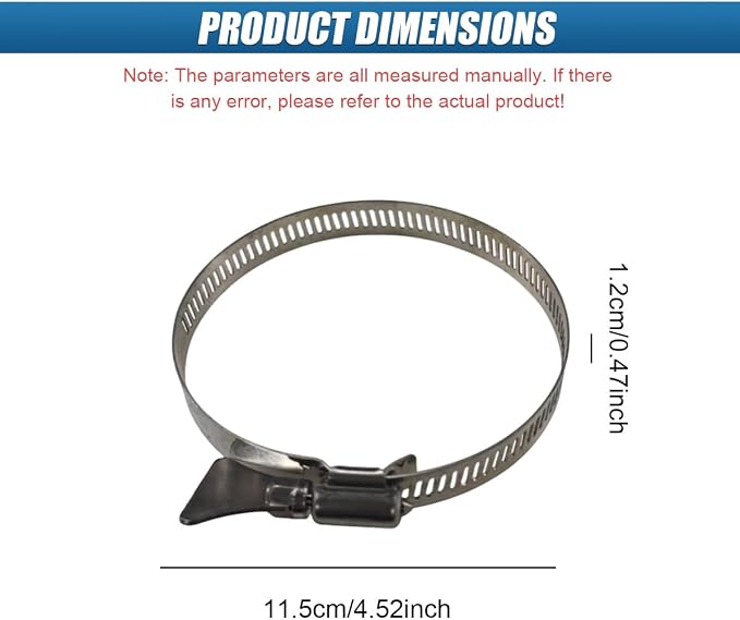 Craedli 2PCS Dryer Vent Clamp 4 Inch Stainless Steel Thumb Screw Hose Clamp | - Image 2