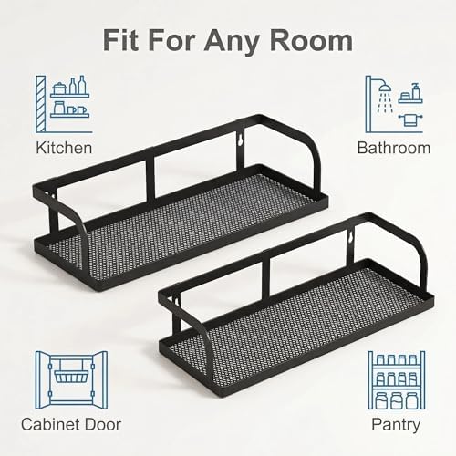 PUSDON 2-Pack 16.5" Extra Long Slim Hollowout Shower Caddy, Wall Mount Spice - Image 7
