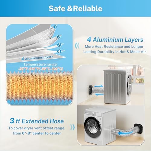 Hon&Guan Magnetic Dryer Vent Coupling Connector Kit DV180 – Raised Inner Ring - Image 5