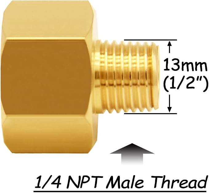 Uenede Brass 1/2" NPT Female to 1/4" NPT Male Reducer Adapter - Image 3