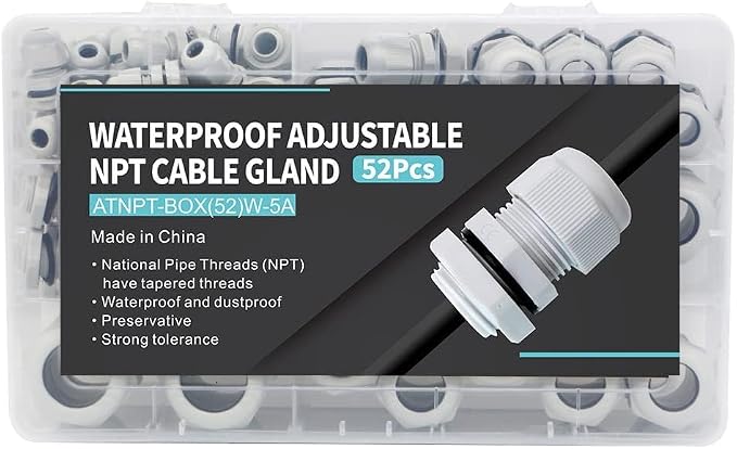 33PCS Cable Gland Waterproof Kit, IP68 Nylon PA66 Strain Relief Cord Grips - Image 7