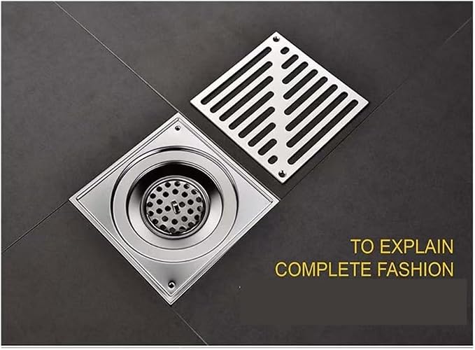 Shower Floor Drain, Shower Floor Drain Stainless Steel Square Grate Multiple - Image 8