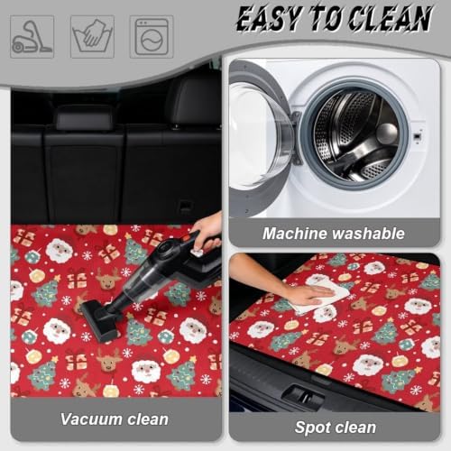 Red Holiday Pattern Trunk Mat Universal Waterproof Cargo Liner - Image 5