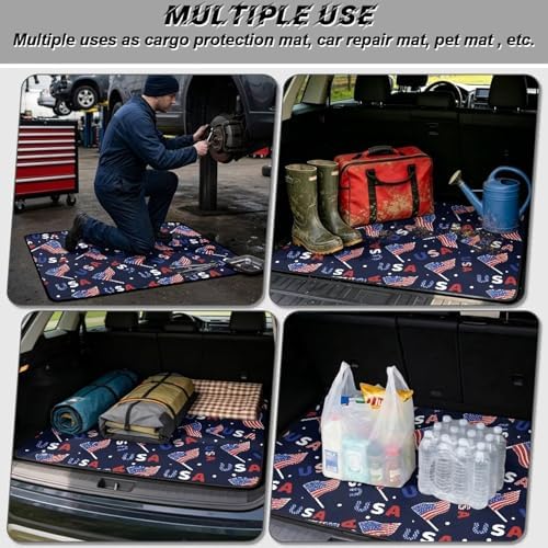 ELEQIN USA Flag Star Pattern Car Trunk Mat Cargo Liner - Image 3