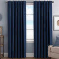 H.VERSAILTEX Back Tab Navy Blackout Curtains 102 Inch Long by HVERSAILTEX