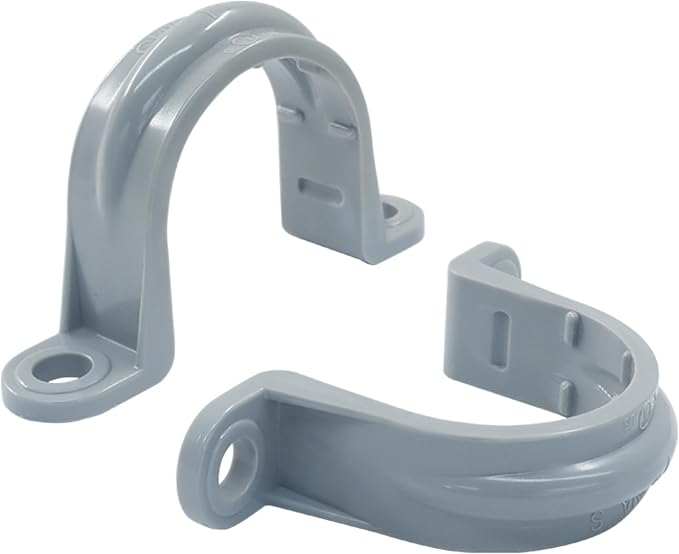 1 Inch PVC Pipe Strap, 20 Pack | 2-Hole, Plastic Conduit Clamp, Pipe Supports - Image 2