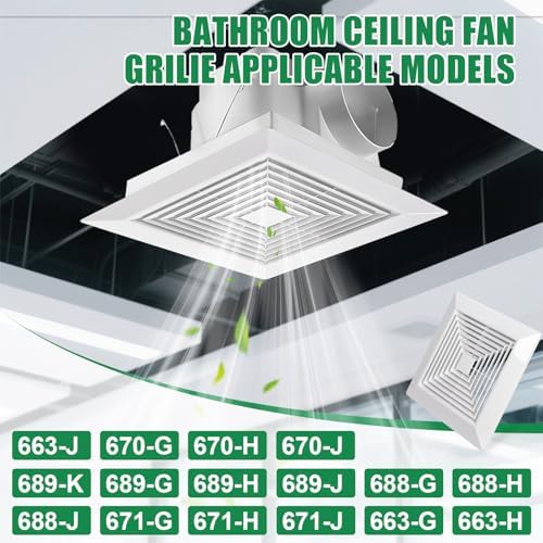 White 1 Piece Bathroom Exhaust Fan Cover - Image 3