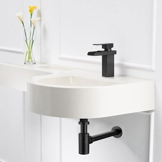Brass Round Bottle P Trap, Basin Sink Waste Trap Drain Tube Kit Adjustable - Image 5