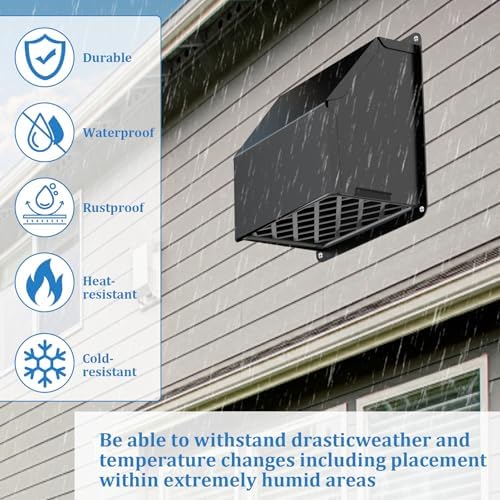 4 inch Dryer Vent Cover Outdoor, Wall Vent Cover - Image 3