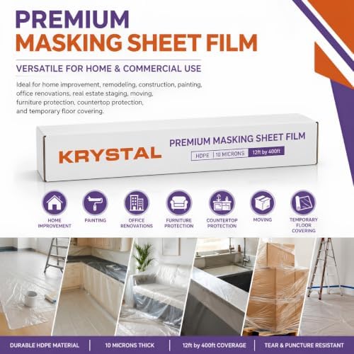 Self Adhesive Surface Protection Film 12 ft x 400 ft, Plastic Sheeting - Image 2