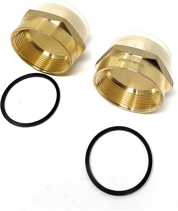 Cascada 2" G Thread Female to NPT Male Pipe Fitting Adapter | Lead-Free Brass - Image 3