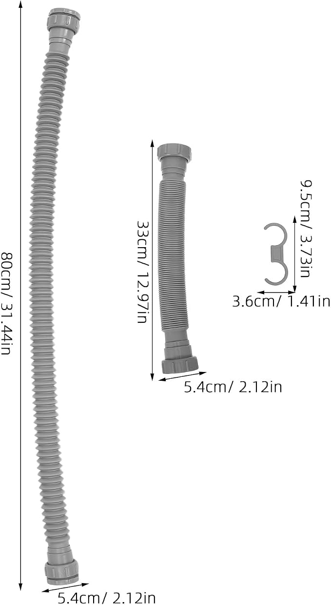 TEHAUX 2 Pack Flexible Drain Pipe Kit, Expandable Sink Drain Hose Fits 1-1/2 to - Image 3
