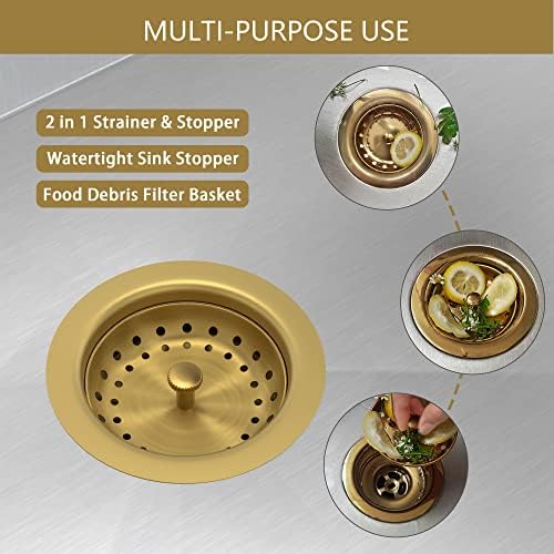 Kitchen Sink Drain Gold Sink Drain Strainer - Image 2