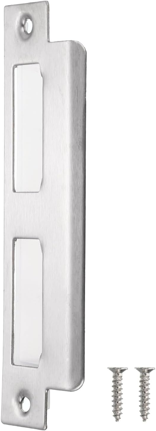 uxcell Door Strike Plate, 145mm x 40mm 201 Stainless Steel Latch Deadbolt by uxcell