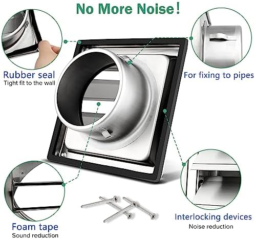 4" Metal Dryer Vent Cover for Exterior Wall, Stainless Steel - Image 6