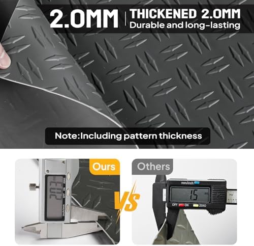 Bonnlo 7.5 X 17 FT Garage Floor Mat, Thickened Double Diamond Plate Garage - Image 2