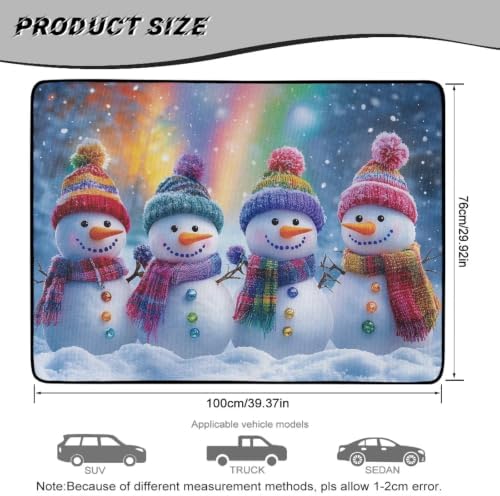 Blue Rainbow Snowmen Friendly Trunk Mat 29"x39" - Image 7