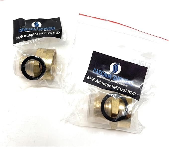 Cascada Lead-Free 1/2" G Thread Female to NPT Male Adapter | Brass Pipe Fitting - Image 5