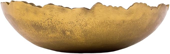 Red Co. 8.75” Gold Moon Decorative, Asymmetrical Torn, Hammered Metal - Image 3