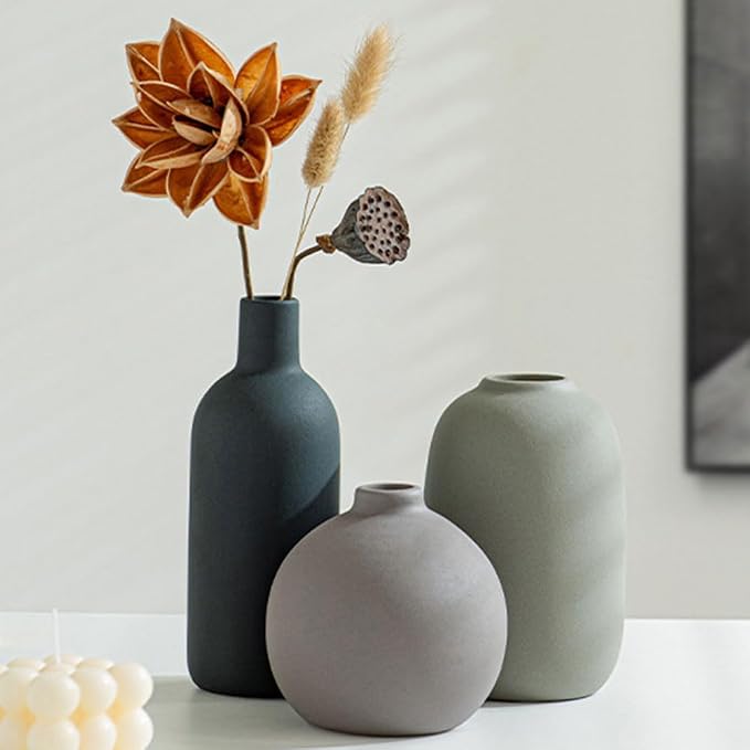 Ceramic Vase Set of 3 by DiscoverYourWorldwithBerallo-BeYourOwnRoyalty