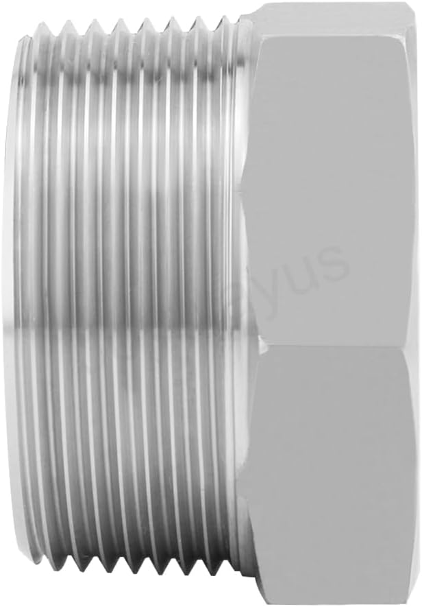 Joywayus Soild Stainless Steel Outer Head Hex Thread Socket Pipe Plug Fitting - Image 3