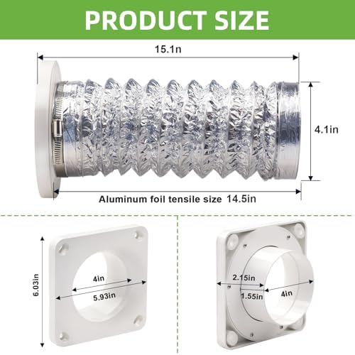 Magnetic Dryer Vent Coupling Connector Kit DV180 Airtight Seal, Including 2.6ft - Image 2