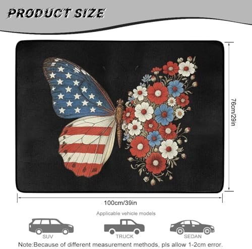 Patriotic Butterfly Print Work Trunk Mat Heavy Duty Foldable Cargo Liner - Image 7