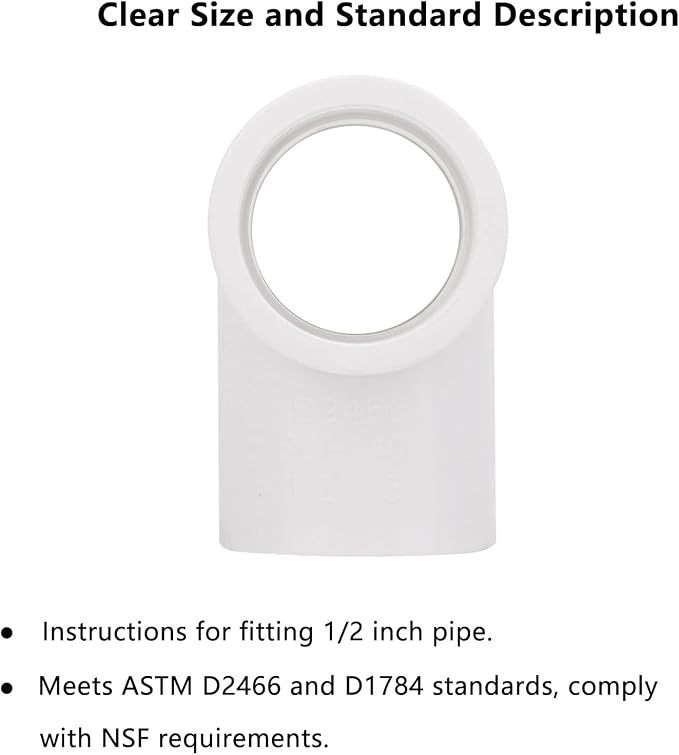 20 Pack 3 Way 1/2 Inch Tee PVC Fittings, 1/2inch SCH 40 PVC Pipe Fitting Adapter - Image 5